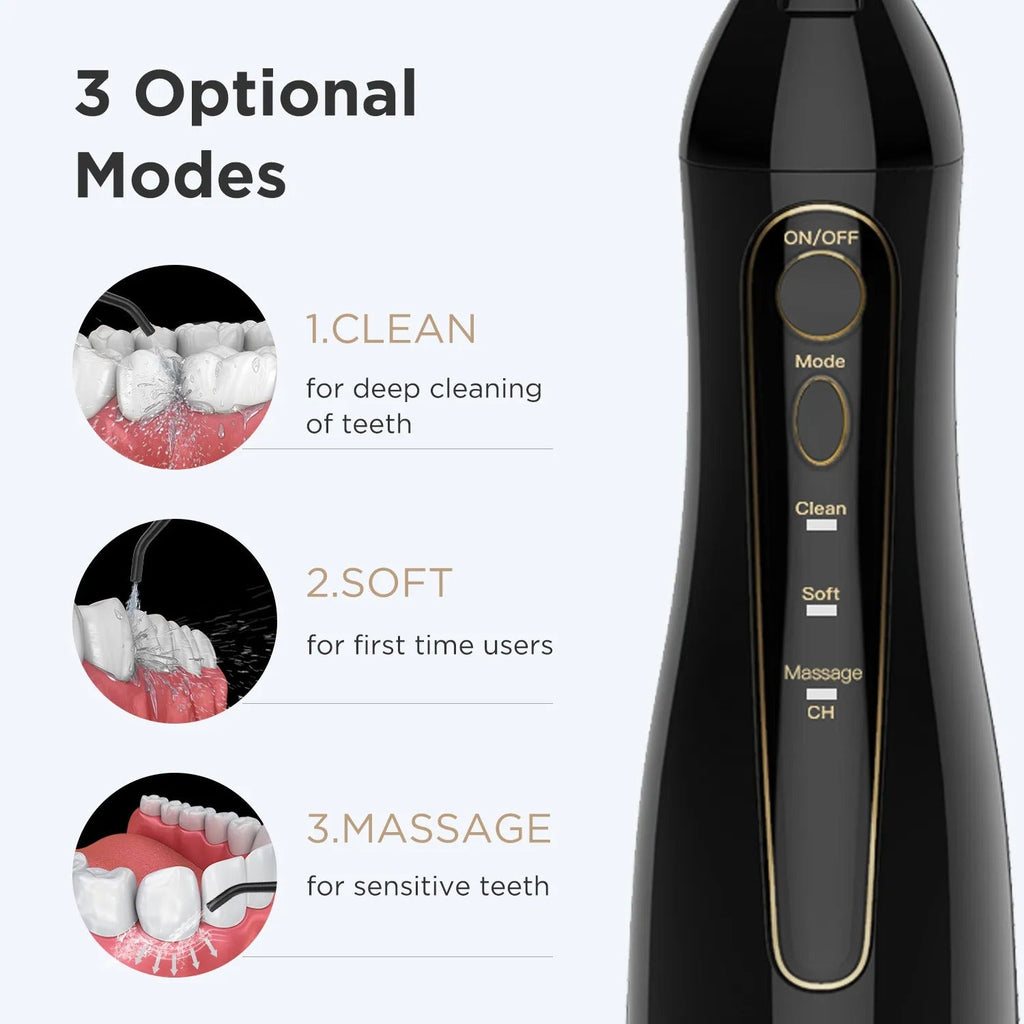 Hangsun Cordless Water Flosser – Black - CCOOPZ COLLECTIVE