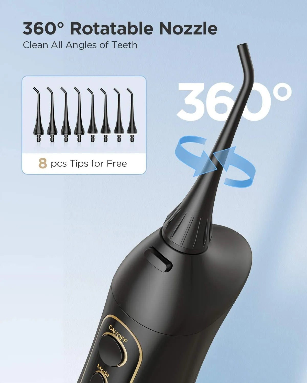 Hangsun Cordless Water Flosser – Black - CCOOPZ COLLECTIVE