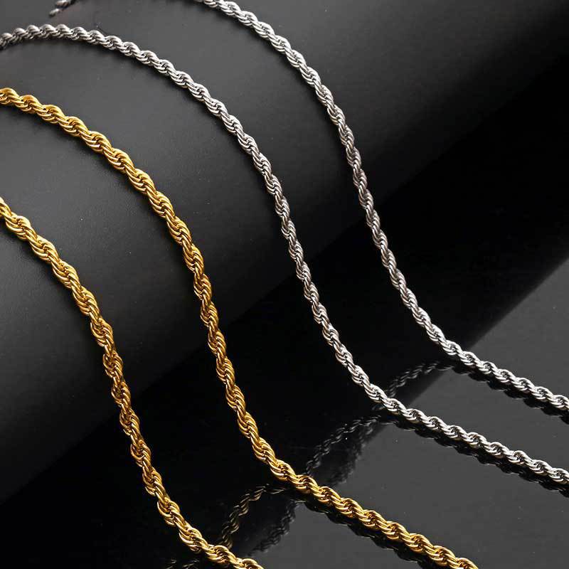 Trendy 18K Gold Plated Stainless Steel Twist Chain Necklace - CCOOPZ COLLECTIVE