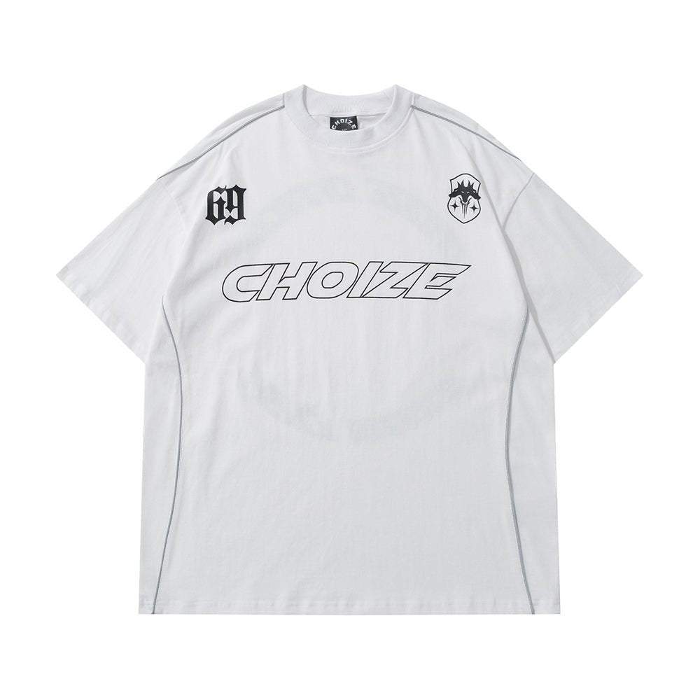 Y2K Oversized Reflective Strip T-Shirt for Men - CCOOPZ COLLECTIVE