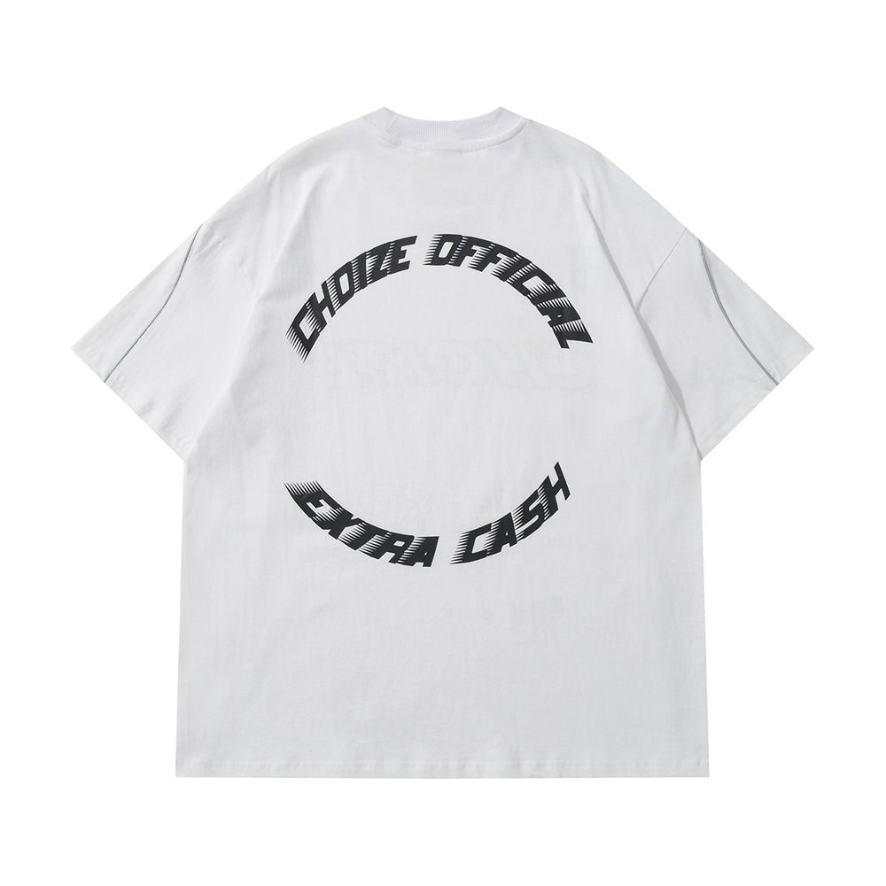 Y2K Oversized Reflective Strip T-Shirt for Men - CCOOPZ COLLECTIVE